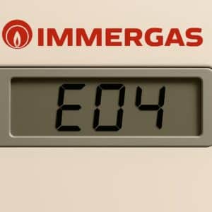 Caldaia Immergas con errore 04 visibile sul display