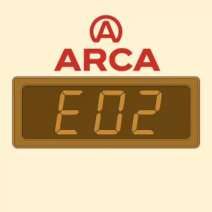 e02-arca Display caldaia ARCA che mostra l’errore E02