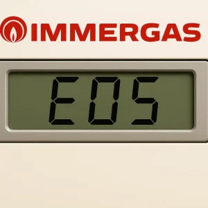 Display caldaia Immergas con codice errore 05 visibile